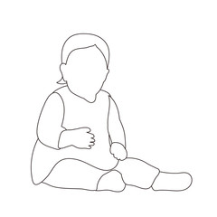 vector, on a white background, sketch, contour baby creeps
