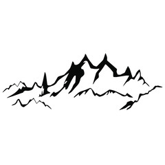 Simple black and white mountains. Abstract illustration. Design for wallpaper, logo, icon