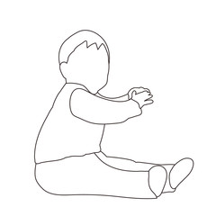 vector, on a white background, sketch, contour baby creeps