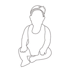 vector, on a white background, sketch, contour baby creeps