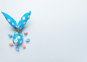 Easter background for greeting card and Easter sale announcement. Easter eggs on watercolor paint paper