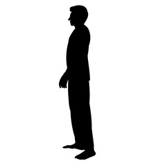 white background, black silhouette of a guy