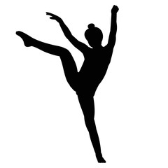 vector, on a white background, black silhouette of a sexy girl