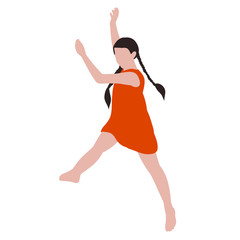 girl jumping, simple drawing, no face