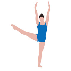 vector, isolated, sexy girl gymnast flat style