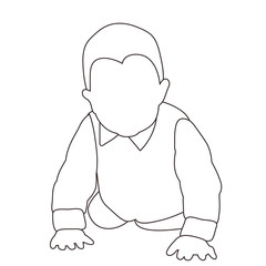 white background, sketch, contour baby creeps