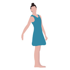 white background, girl dancing, simple drawing, dance