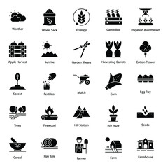 Pack Of Agriculture Solid Icons