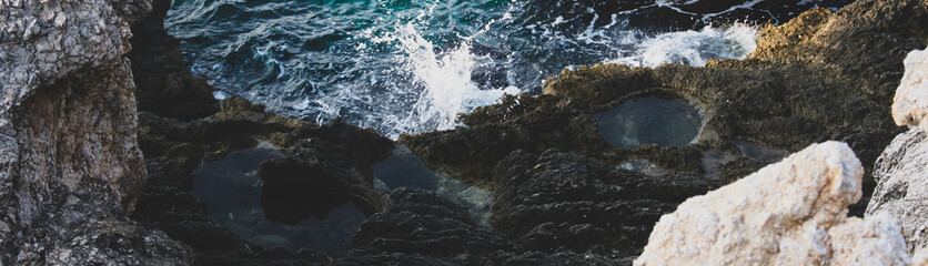 Cliffs of the islands of greece