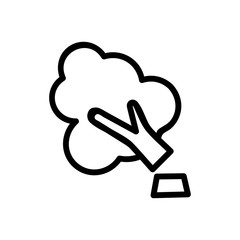 cutting down trees icon vector. Thin line sign. Isolated contour symbol illustration