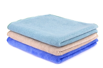 Soft clean towel on white background