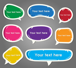 Set speech bubbles in hand drawn style.