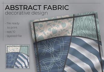 Abstract Fabric Decorative Design with Realistic Mock up for Printing Production. Hijab , Scarf , Pillow , etc.