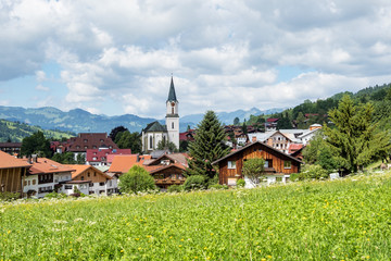 View of Bad Hindelang in Bavaria, Germany