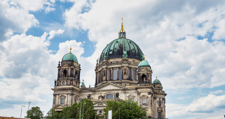Fototapeta na wymiar Berlin Cathedral, Berliner Dom seen from the Spree River, Berlin Germany
