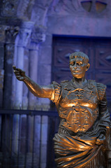 Cesar Augusto Statue in Braga, during the "Braga Romana" event.
