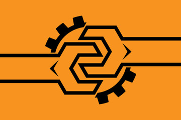 Logo wrench gear design elements background