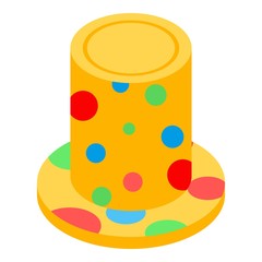Clown top hat icon. Isometric of clown top hat vector icon for web design isolated on white background