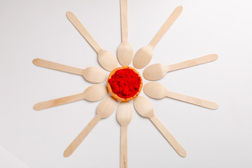 Indian Festival Holi, Multi color's in spoon