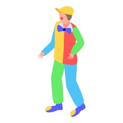 Colorful clown icon. Isometric of colorful clown vector icon for web design isolated on white background