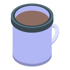 Thermos cocoa mug icon. Isometric of thermos cocoa mug vector icon for web design isolated on white background
