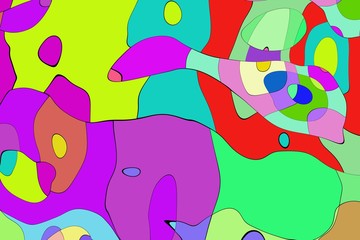 Illustration cartoon style- curved lines