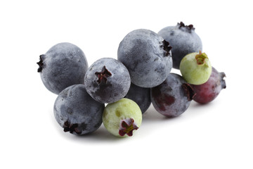 Bunch of blueberries isolated on white