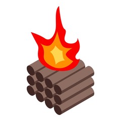 Campfire icon. Isometric of campfire vector icon for web design isolated on white background