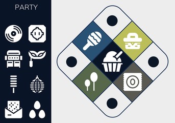 Modern Simple Set of party Vector filled Icons