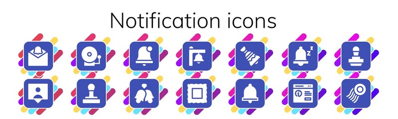 Modern Simple Set of notification Vector filled Icons