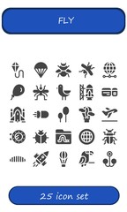 Modern Simple Set of fly Vector filled Icons