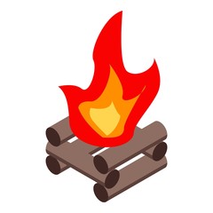 Tourism campfire icon. Isometric of tourism campfire vector icon for web design isolated on white background