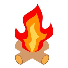 Camp fire icon. Isometric of camp fire vector icon for web design isolated on white background