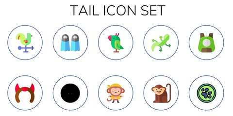 Modern Simple Set of tail Vector flat Icons