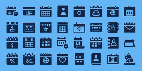 Modern Simple Set of agenda Vector filled Icons