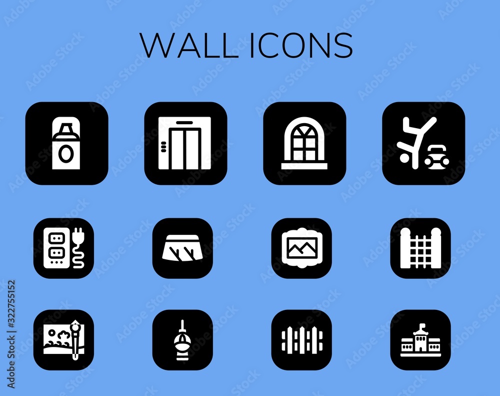 Sticker Modern Simple Set of wall Vector filled Icons