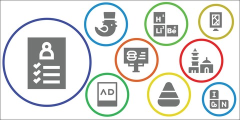 Modern Simple Set of poster Vector filled Icons