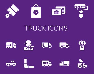Modern Simple Set of truck Vector filled Icons