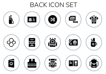 Modern Simple Set of back Vector filled Icons