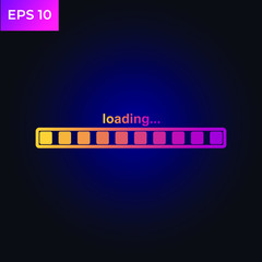 Loading bar progress icon template color editable. Download indicators symbol logo vector sign isolated on white background illustration for graphic and web design.