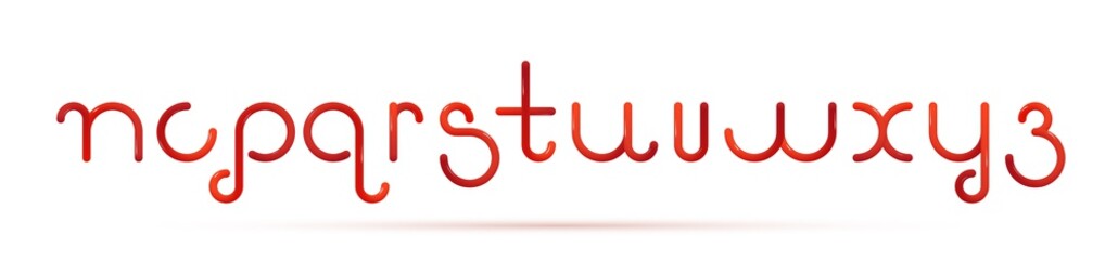 3D ketchup alphabet set