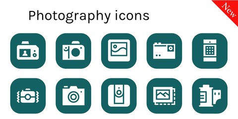 Modern Simple Set of photography Vector filled Icons