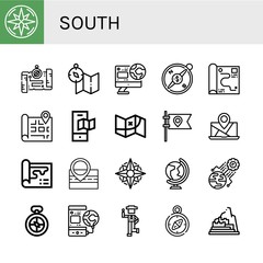 south simple icons set