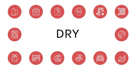 dry simple icons set