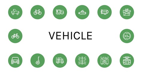vehicle simple icons set