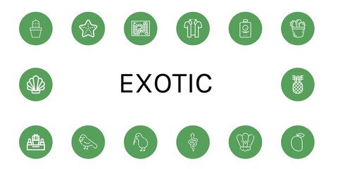 exotic simple icons set