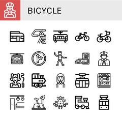 Set of bicycle icons