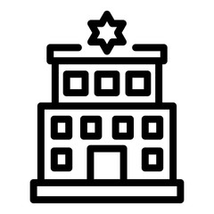 Police station icon. Outline police station vector icon for web design isolated on white background