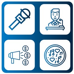 voice simple icons set