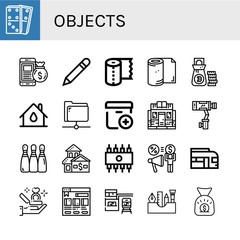 objects simple icons set